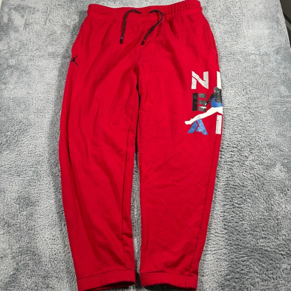 Jordan Red Nike Air Jumpman Graphic Sweatpants Joggers Mens SIze XL - Picture 2 of 7